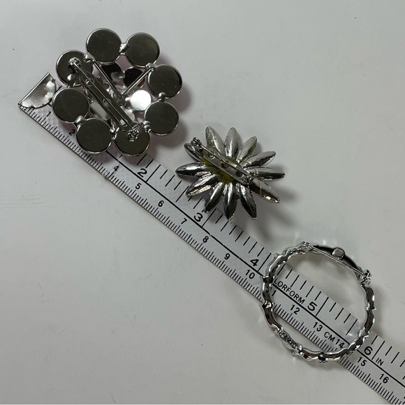 Pink Purple Silver Brooches set of 3 in  Bundle - Picture 8 of 11